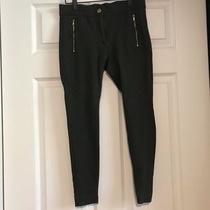 LOFT Petite Dark Green Stretch Leggings